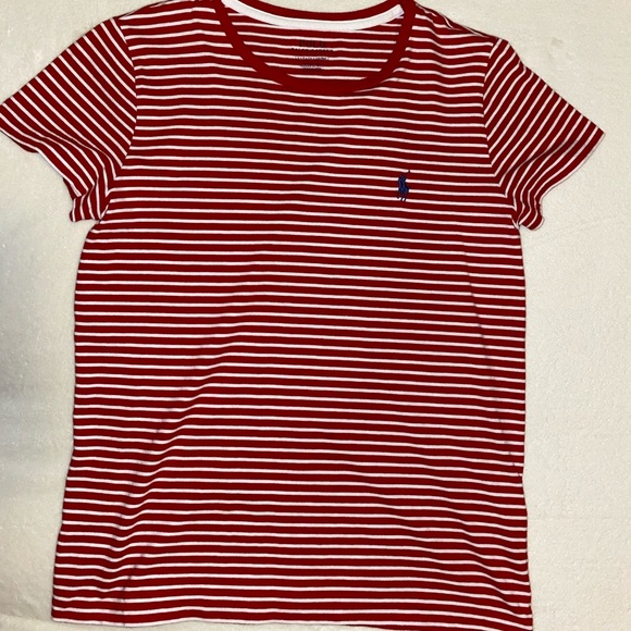 Polo Red & White Cotton Jersey Crewneck Tee - Picture 2 of 6